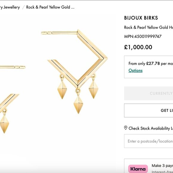 Maison Birks 18K Yellow Gold Geometric Drop Earrings - Picture 1 of 11